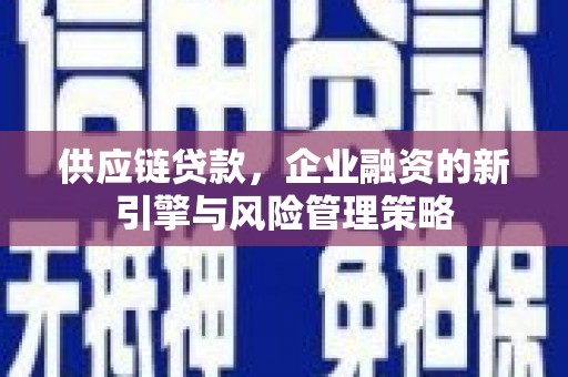 台湾供应链贷款，企业融资的新引擎与风险管理策略