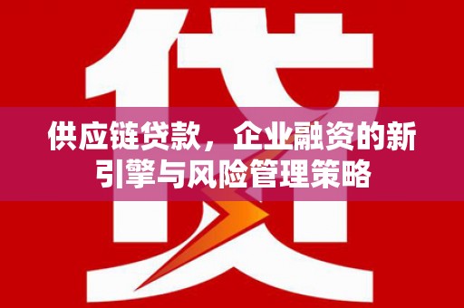台湾供应链贷款，企业融资的新引擎与风险管理策略