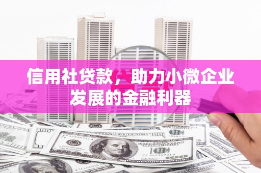台湾信用社贷款，助力小微企业发展的金融利器